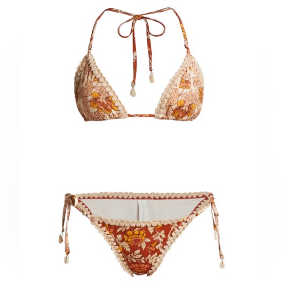 Zimmermann Other - ZIMMERMANN Andie floral-print triangle bikini sz 4 US L